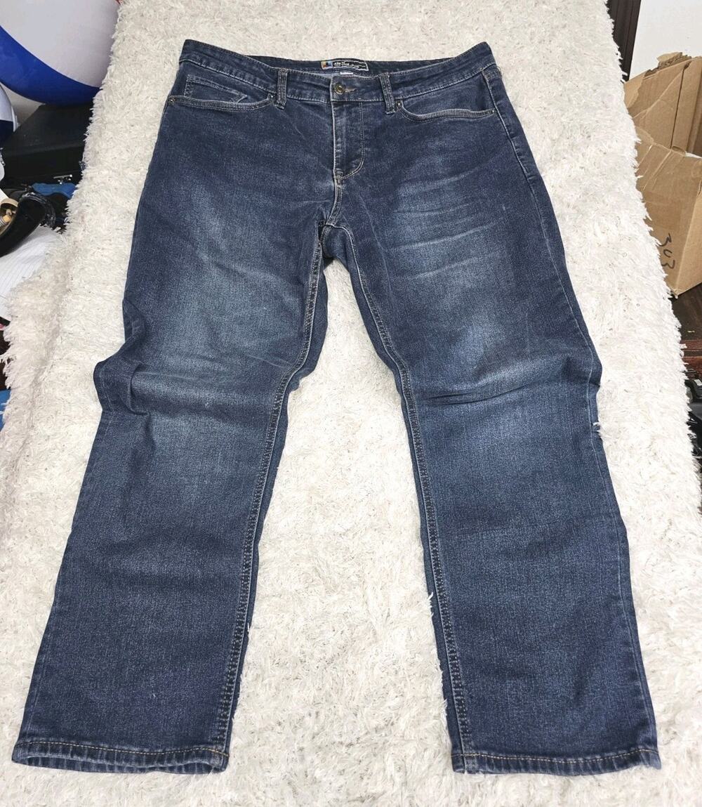 Unionbay UB Tech Mens Jeans 36x30 Dark Wash Straight Leg Stretch Cotton Blend
